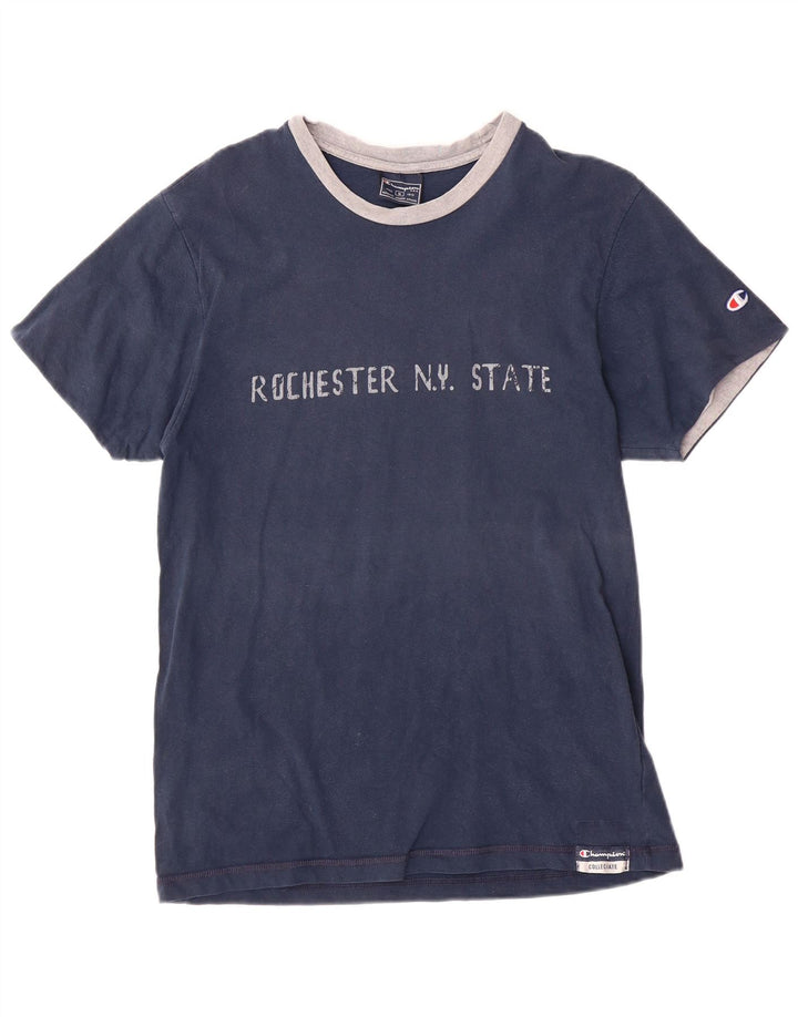 CHAMPION T-Shirt Graphique NY Rochester Homme Bleu Marine Moyen Coton
