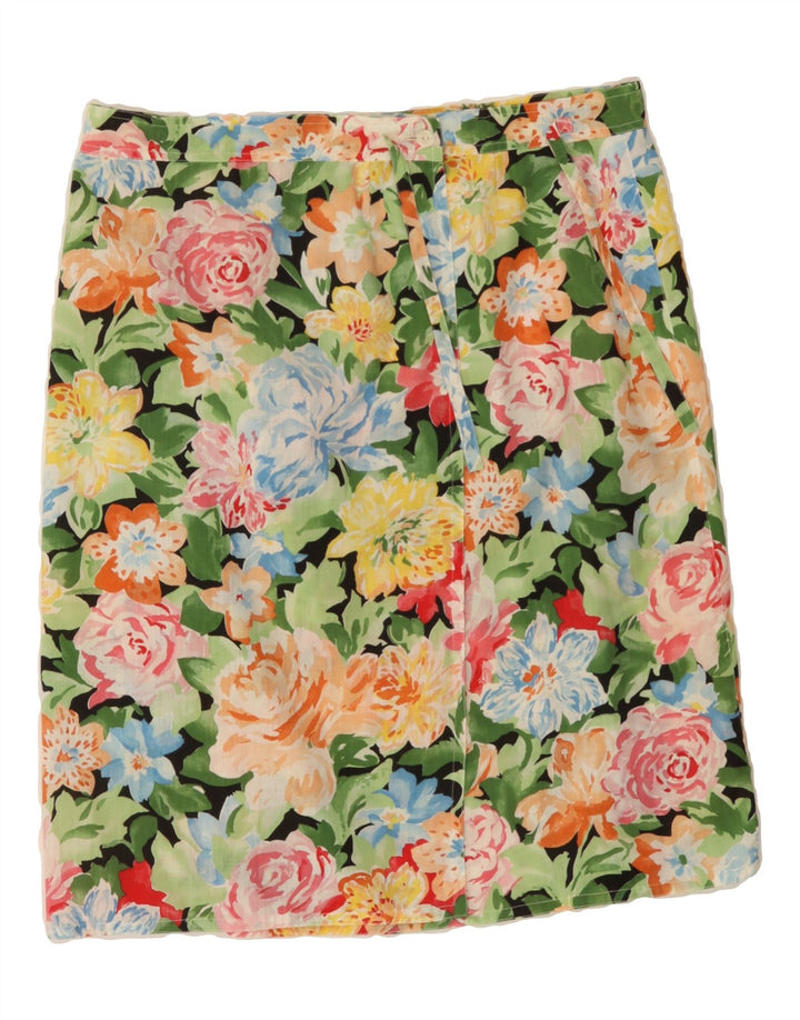 VINTAGE Womens Straight Skirt W34 Large  Multicoloured Floral Vintage Vintage and Second-Hand Vintage from Messina Hembry 