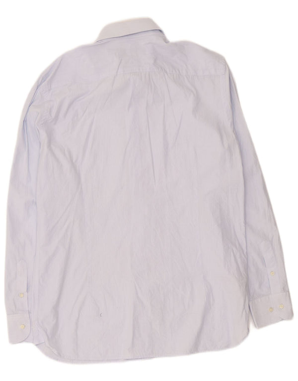 Massimo Dutti Chemise homme Taille 44 17 XL Coton à fines rayures bleues