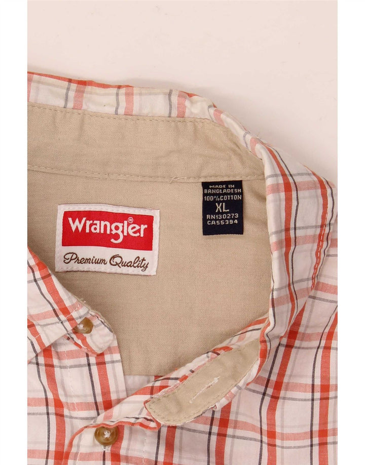Wrangler Chemise à manches courtes pour homme XL en coton à carreaux blancs