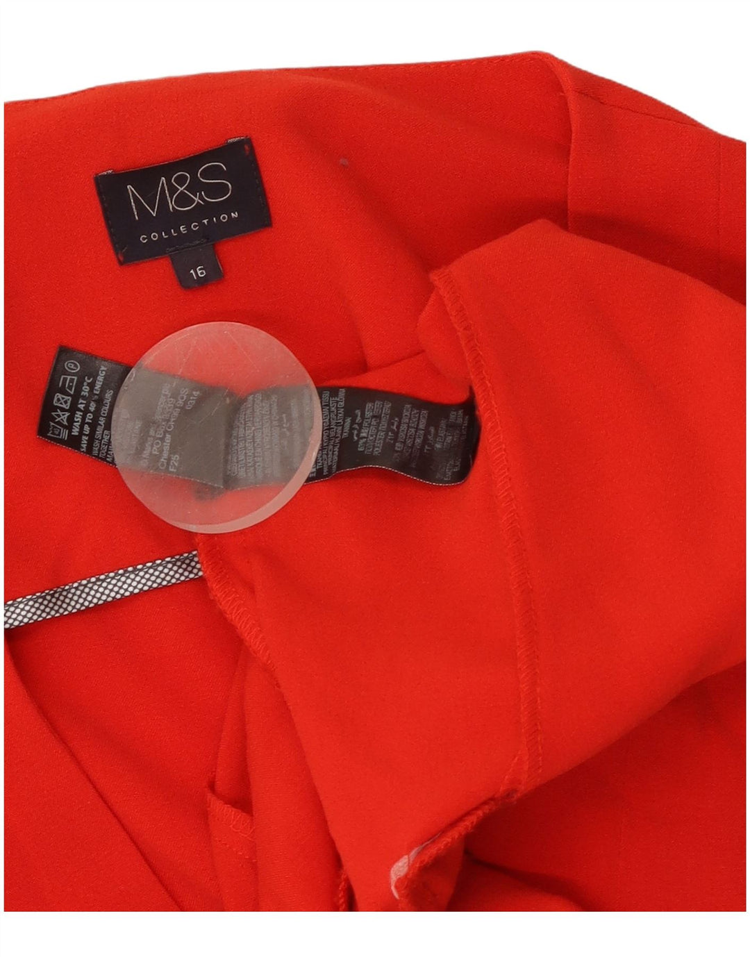 Marks & Spencer Veste Blazer Femme UK 16 Grand Rouge Polyester