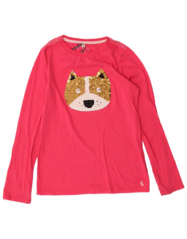JOULES Haut Graphique Fille Manches Longues 11-12 ans Rose Coton