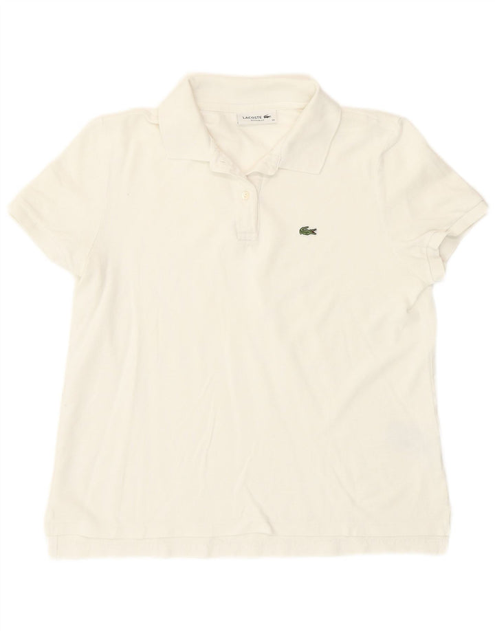 Lacoste Polo Regular Fit Femme Taille 38 Coton Blanc Moyen