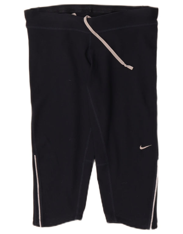 Nike Femmes Capri Leggings UK 10 Petit Bleu Marine Polyester Sports