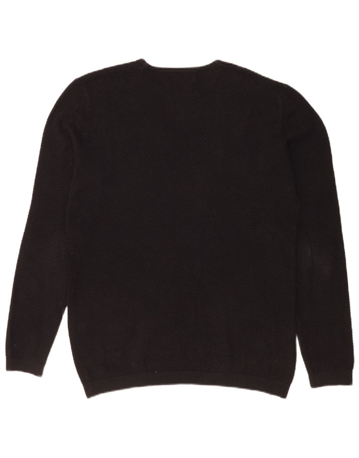 Zara Pull ras du cou pour hommes, grand, acrylique noir