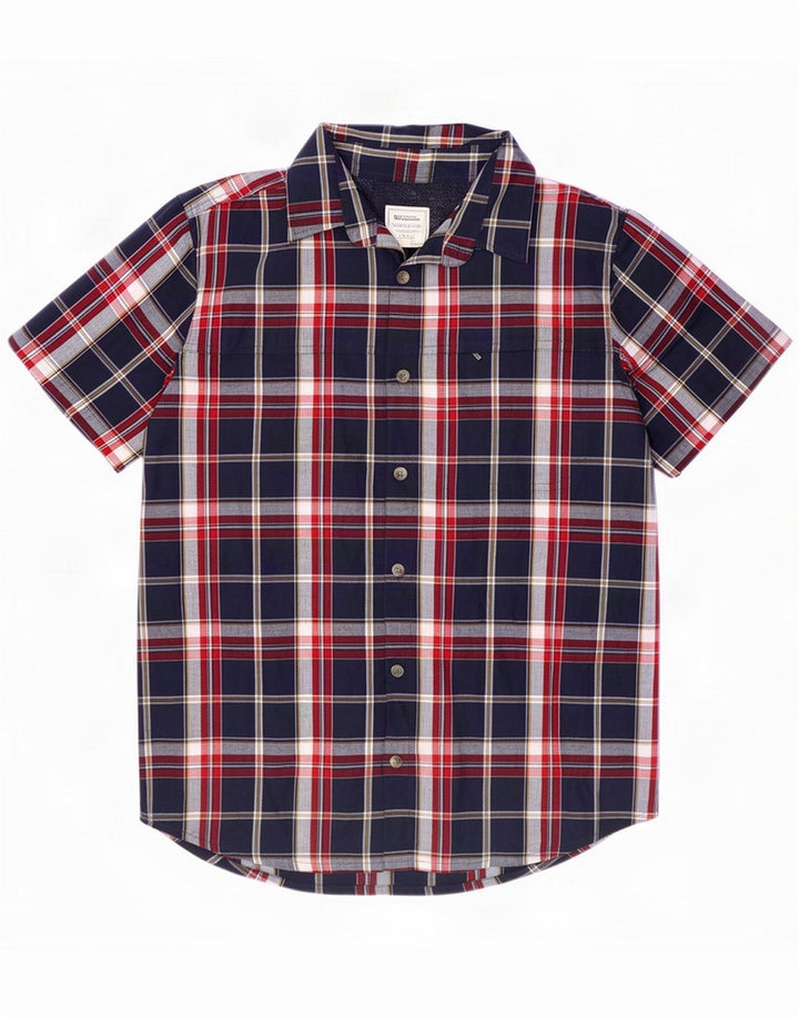 Mountain Warehouse Chemise à manches courtes pour homme à carreaux bleu marine moyen