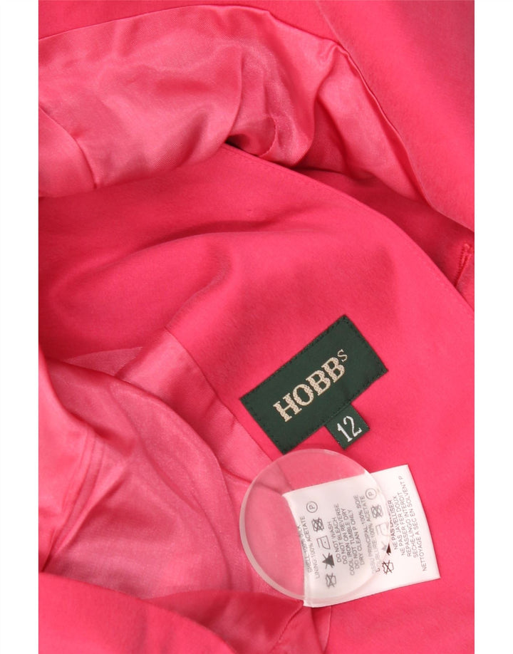 Hobbs Veste blazer courte à 3 boutons pour femme UK 12 en soie rose moyen
