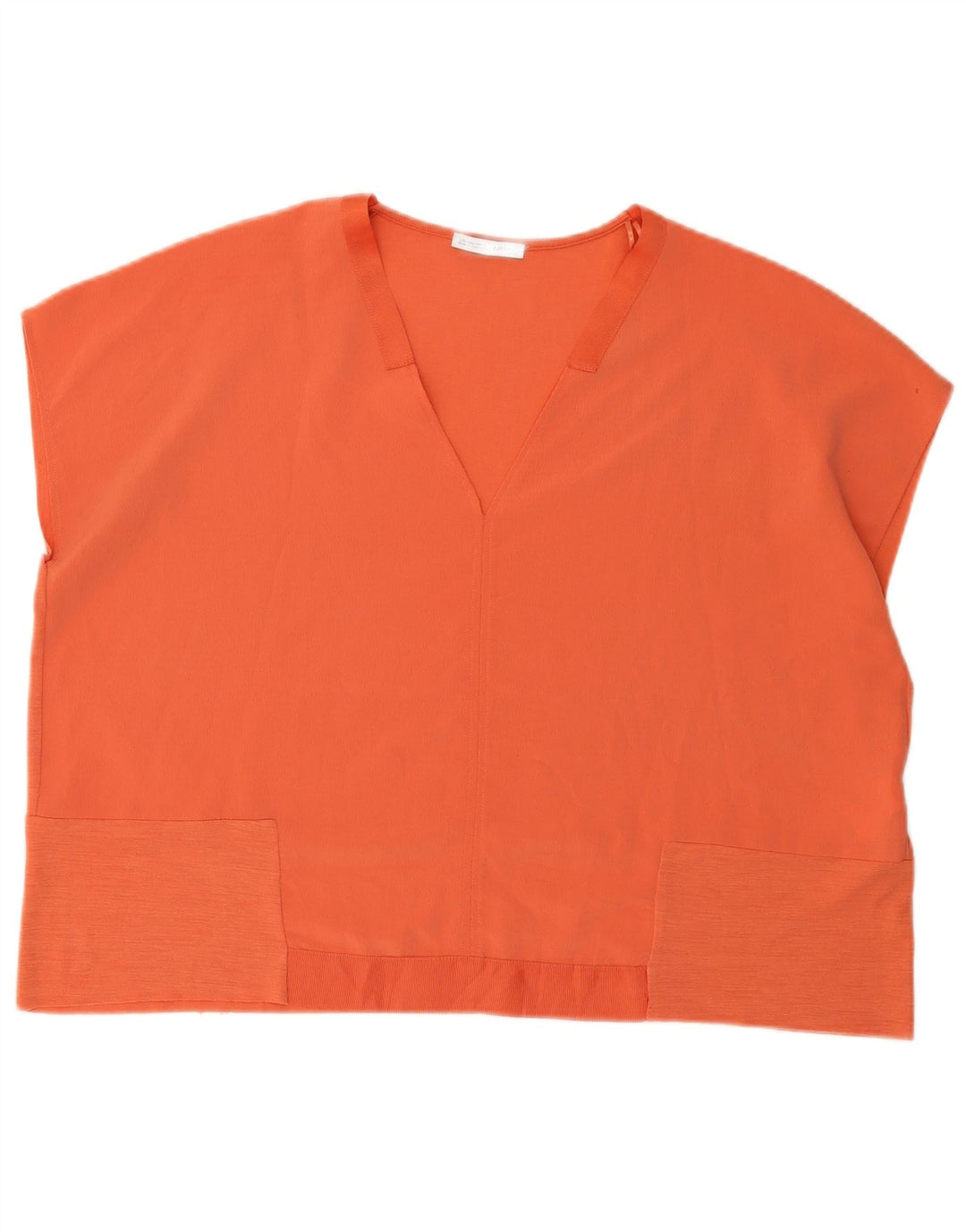 Zara Femme Chemisier Oversize Top UK 16 Large Orange Polyester