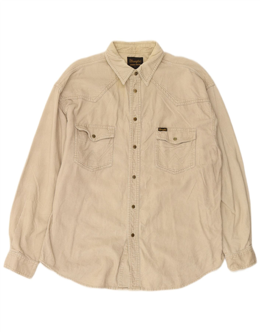 WRANGLER Chemise western en velours côtelé pour homme XL en coton beige