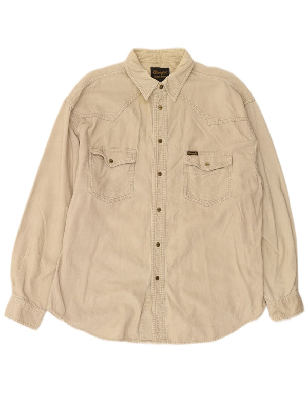 WRANGLER Chemise western en velours côtelé pour homme XL en coton beige