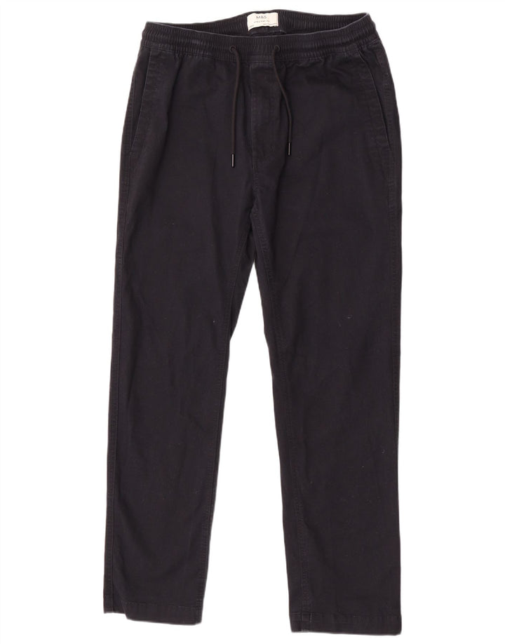 Marks & Spencer Pantalon Chino Droit Femme Moyen W34 L29 Bleu Marine