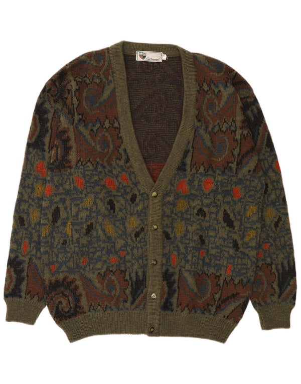 gio ferrari Pull Cardigan Homme IT 52 Large Vert Paisley Laine