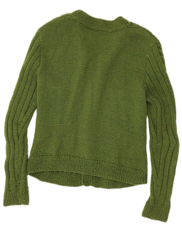 vintage Womens Crop Cardigan Sweater UK 10 Petit Vert