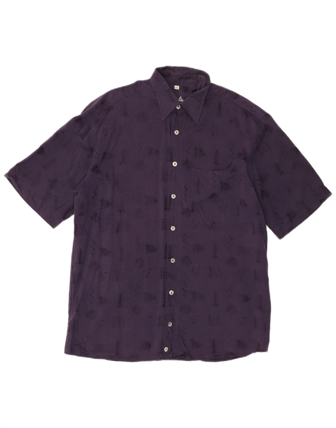 Angelo Litrico Chemise Homme Taille 39 /40 15 1/2 Moyen Bleu Marine Géométrique