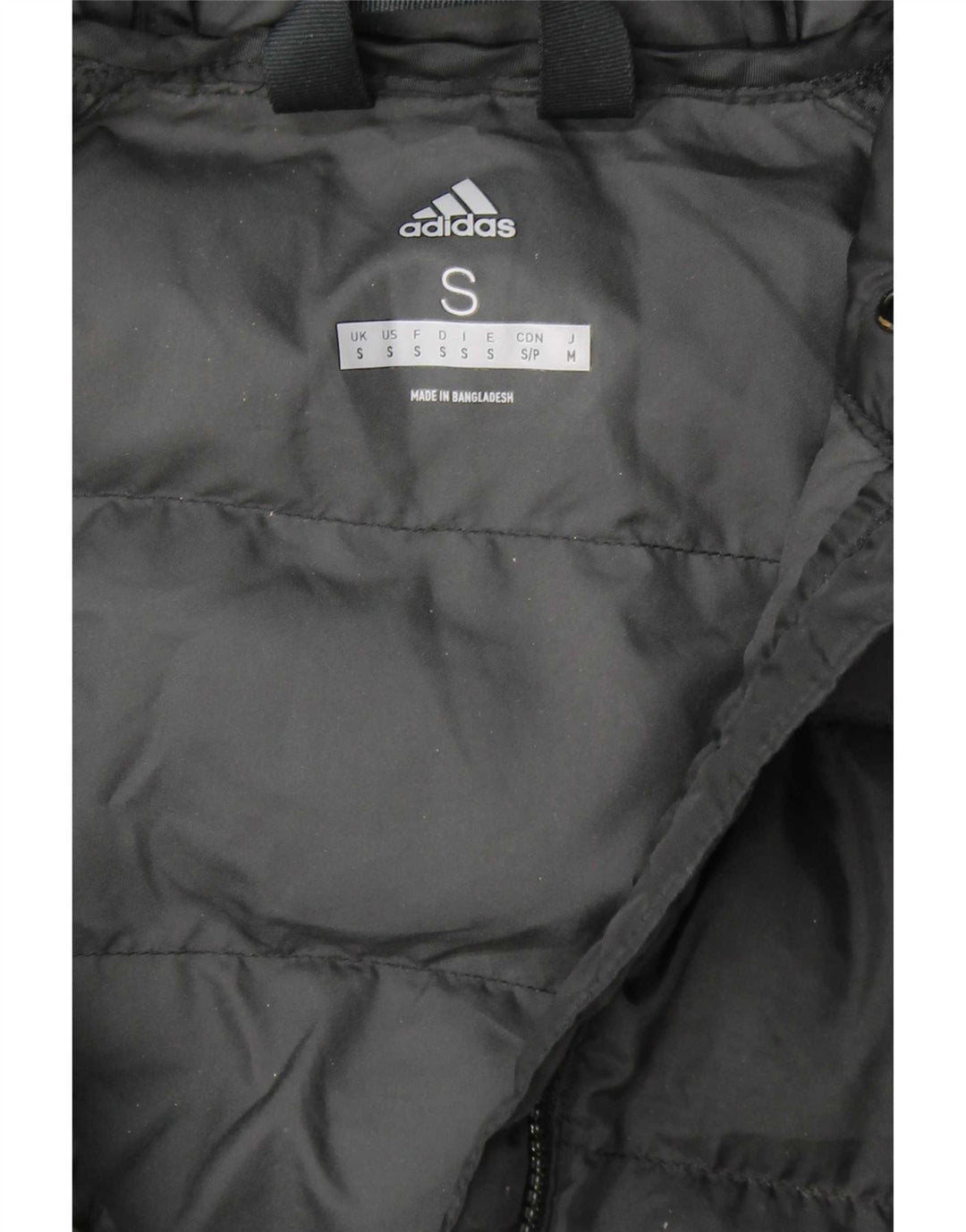 Adidas Veste rembourrée à capuche pour homme UK 36 Petit Noir Polyester