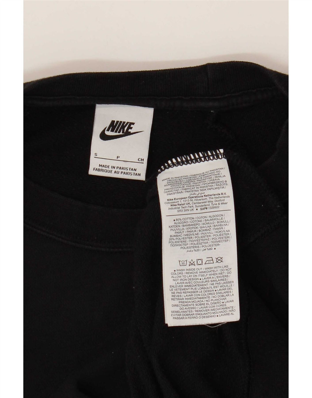 Nike Sweat-shirt surdimensionné pour femme UK 10 Petit coton noir