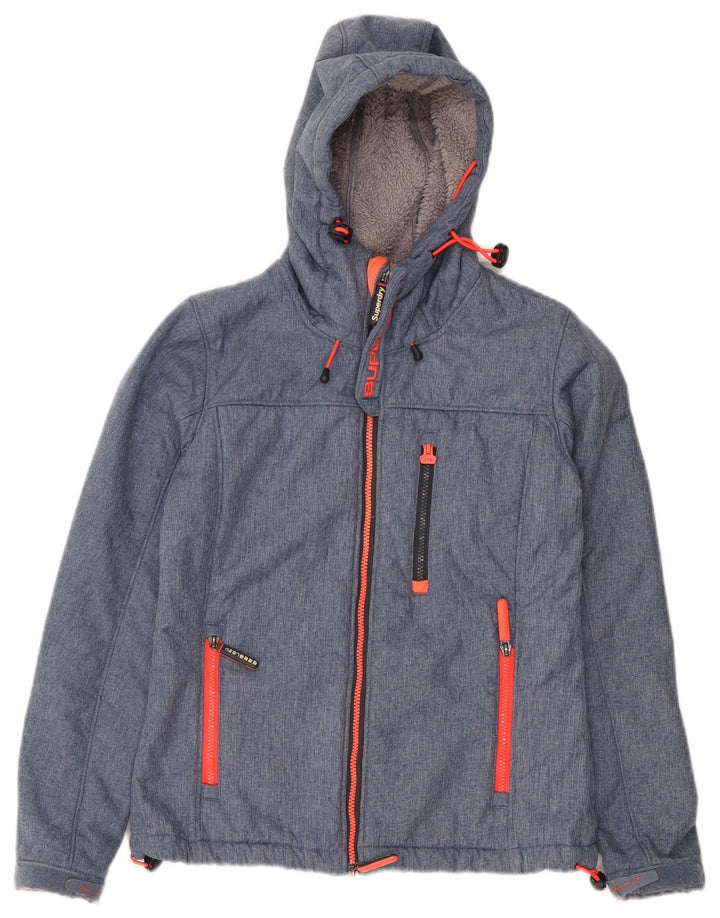 Superdry Veste coupe-vent graphique pour femme UK 14 Bleu moyen