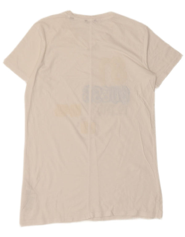 Guess T-shirt graphique pour femme UK 16 Large Blanc Coton