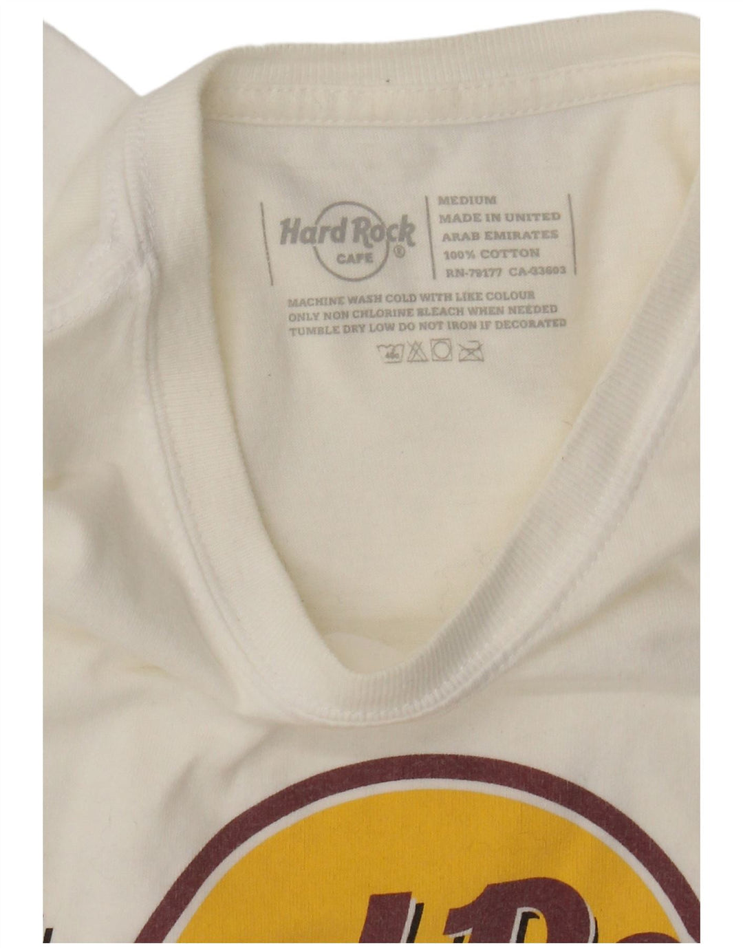 Hard Rock Cafe London T-Shirt Graphique Homme Blanc Moyen Coton