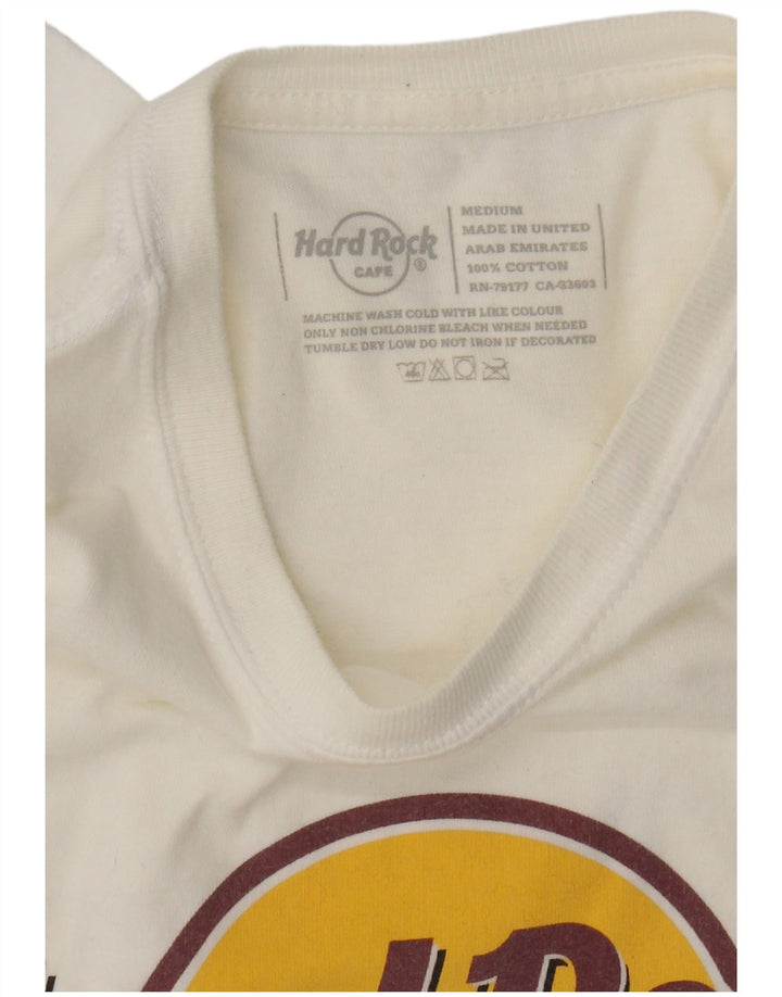 Hard Rock Cafe London T-Shirt Graphique Homme Blanc Moyen Coton