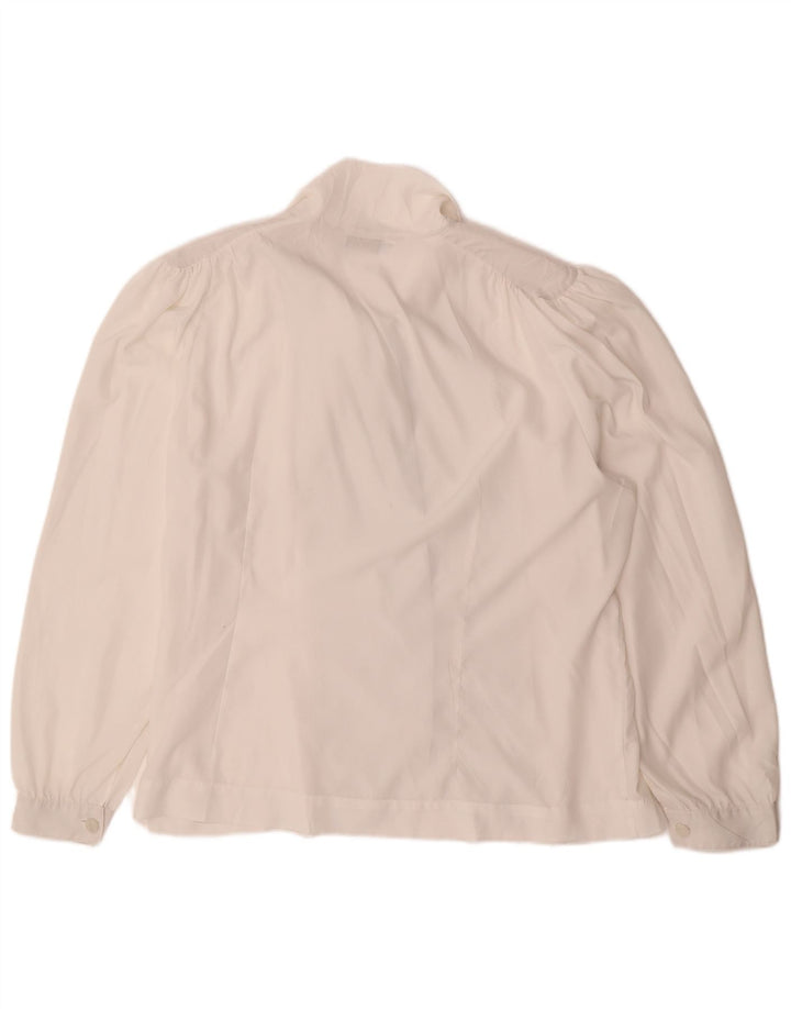 vintage Femme Front Tie Shirt Blouse IT 51 XL Off White