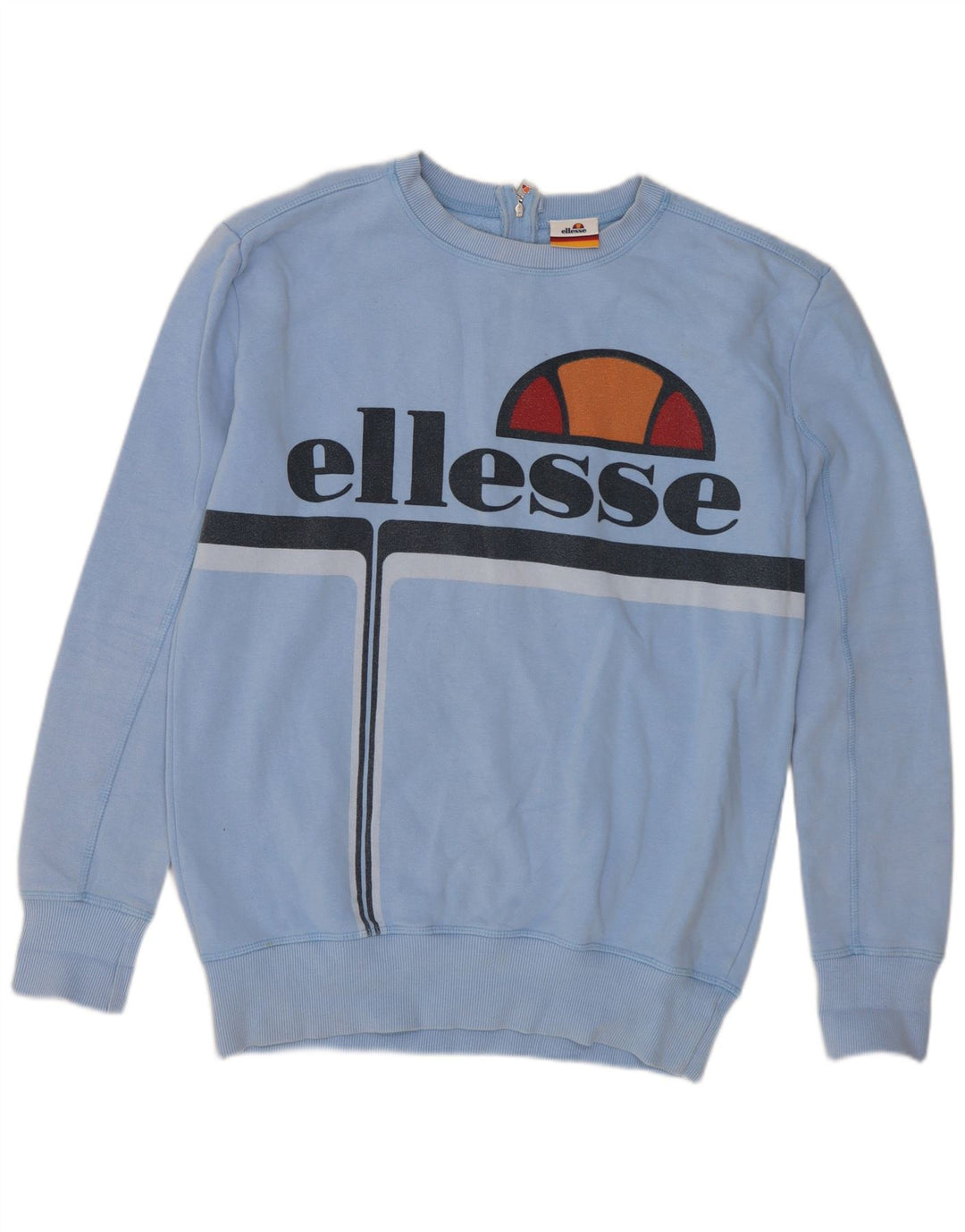 Ellesse Sweat-shirt surdimensionné graphique pour femme UK 10 petit coton bleu