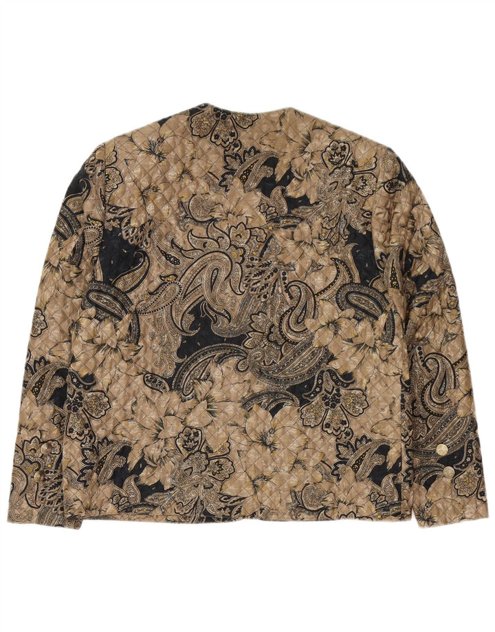 ARIANNA Veste blazer matelassée à 5 boutons pour femme IT 46 Grand motif cachemire marron
