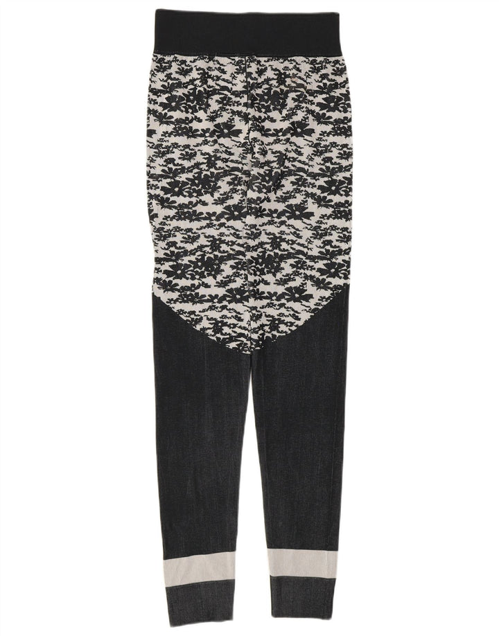 Adidas Femmes Stella McCartney Leggings UK 8 Petit Gris Floral Polyester