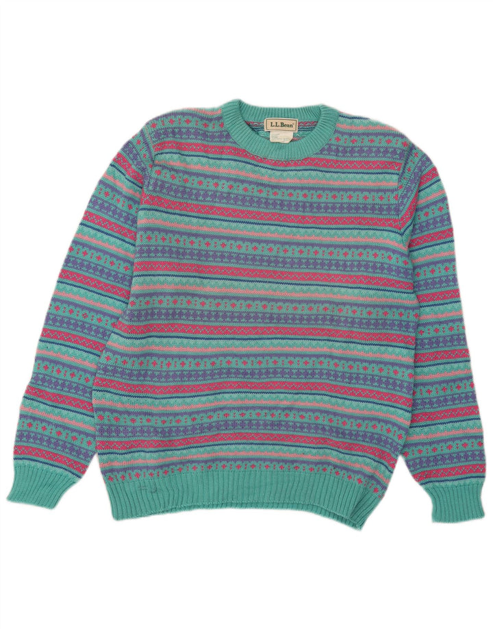 L.L.Bean Pull à col rond pour homme en laine Fair Isle multicolore