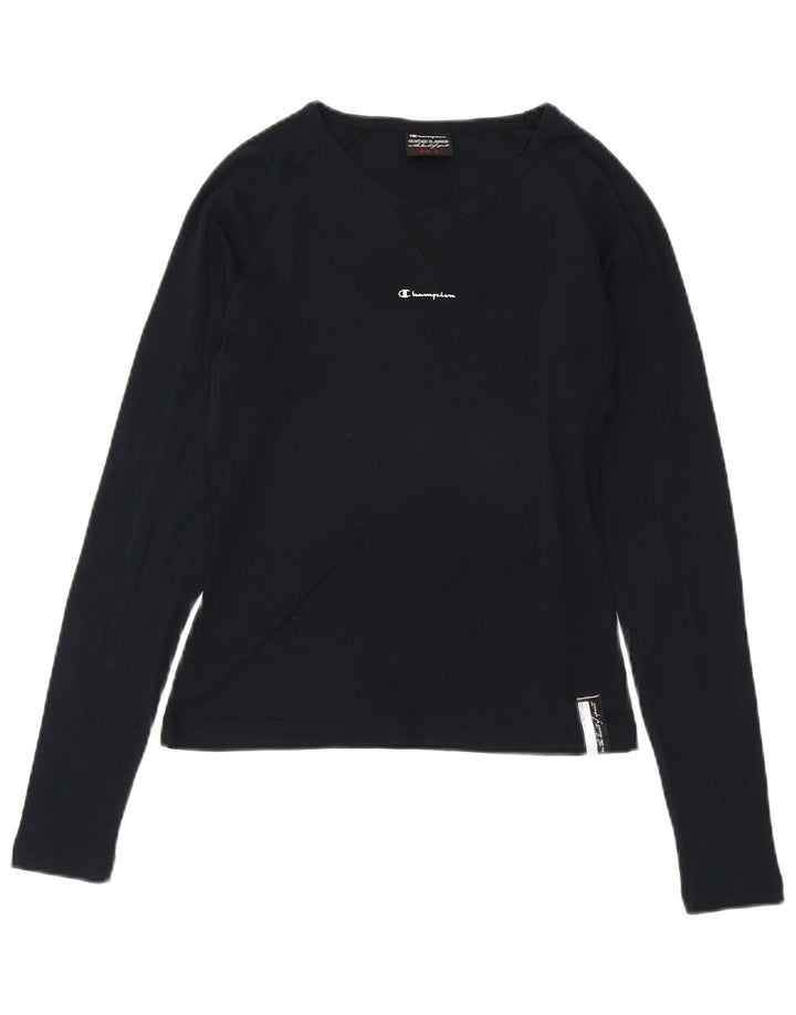 Champion Haut graphique à manches longues pour femme UK 16 Large Bleu marine