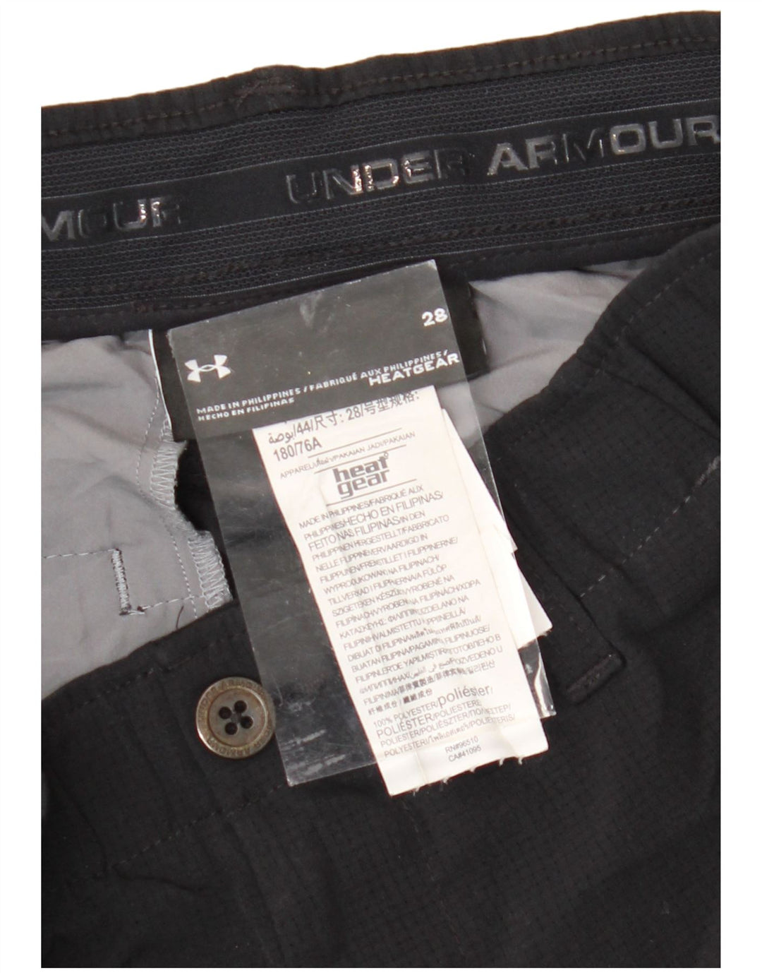 UNDER ARMOUR Short chino Heat Gear W28 petit noir en polyester pour homme