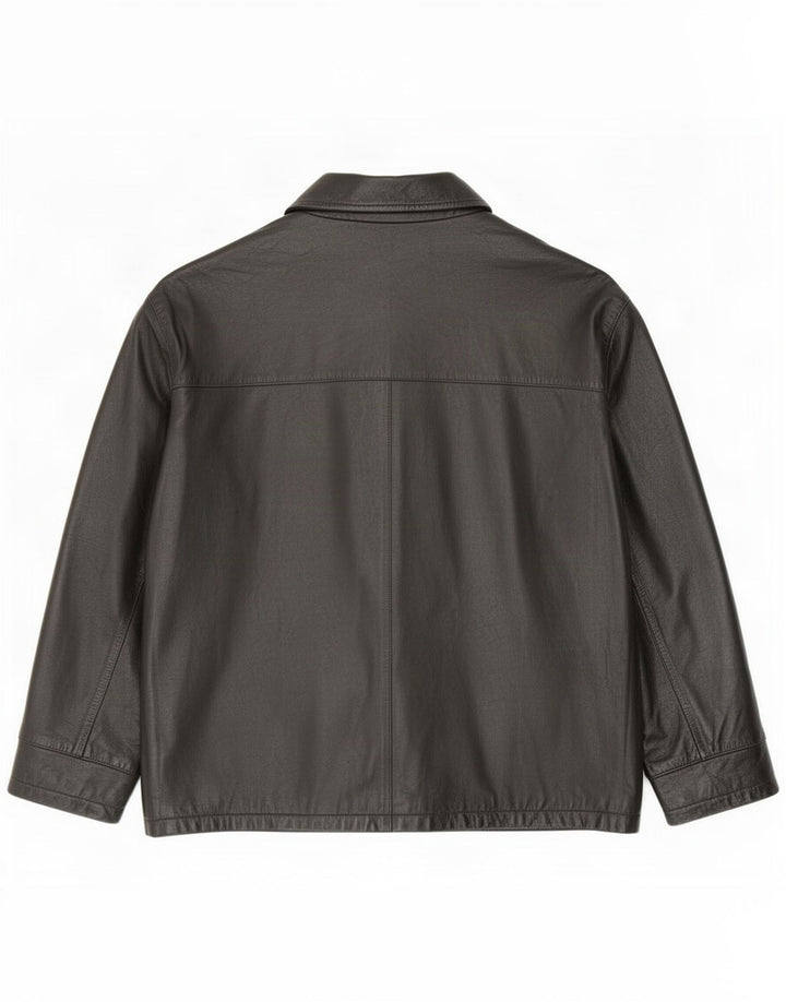 James Dillon Veste en cuir pour homme UK 42 XL Noir
