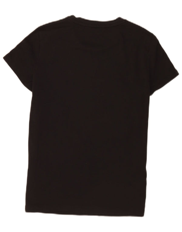 Adidas Femmes Regular T-Shirt Top UK 12/14 Moyen Noir Coton Sports