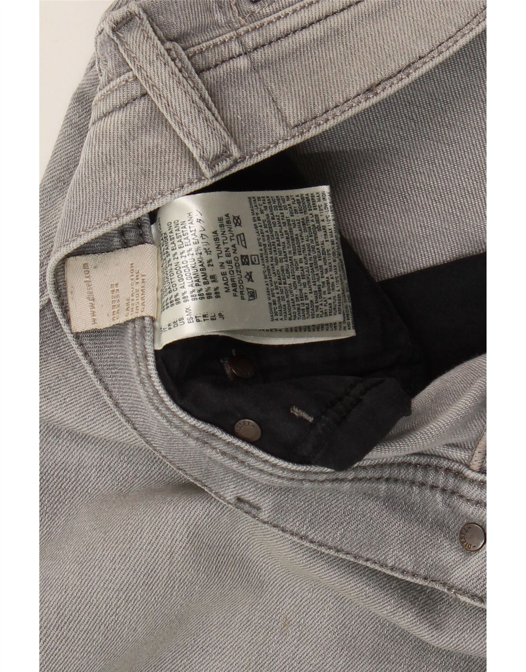 Diesel Jean Slim W31 L30 Homme Gris Coton