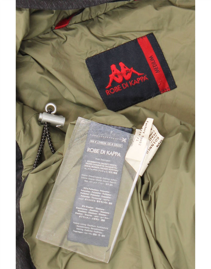 Kappa Veste Anorak rembourrée à capuche pour homme UK 38 Gris moyen Polyester