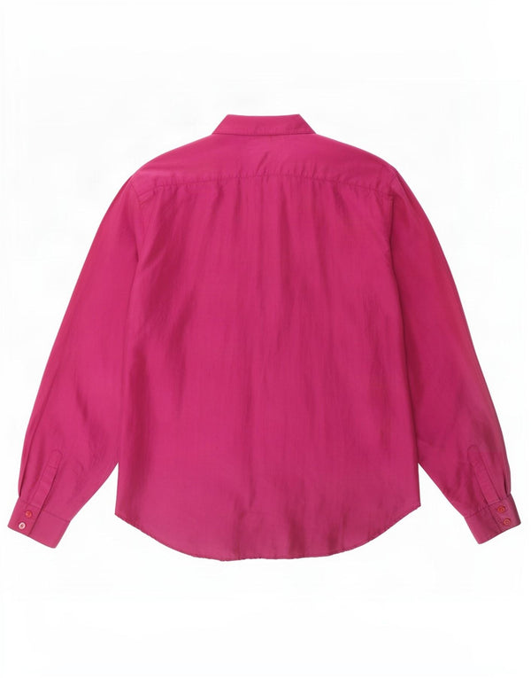chemise femme vintage UK 14 Soie violette moyenne