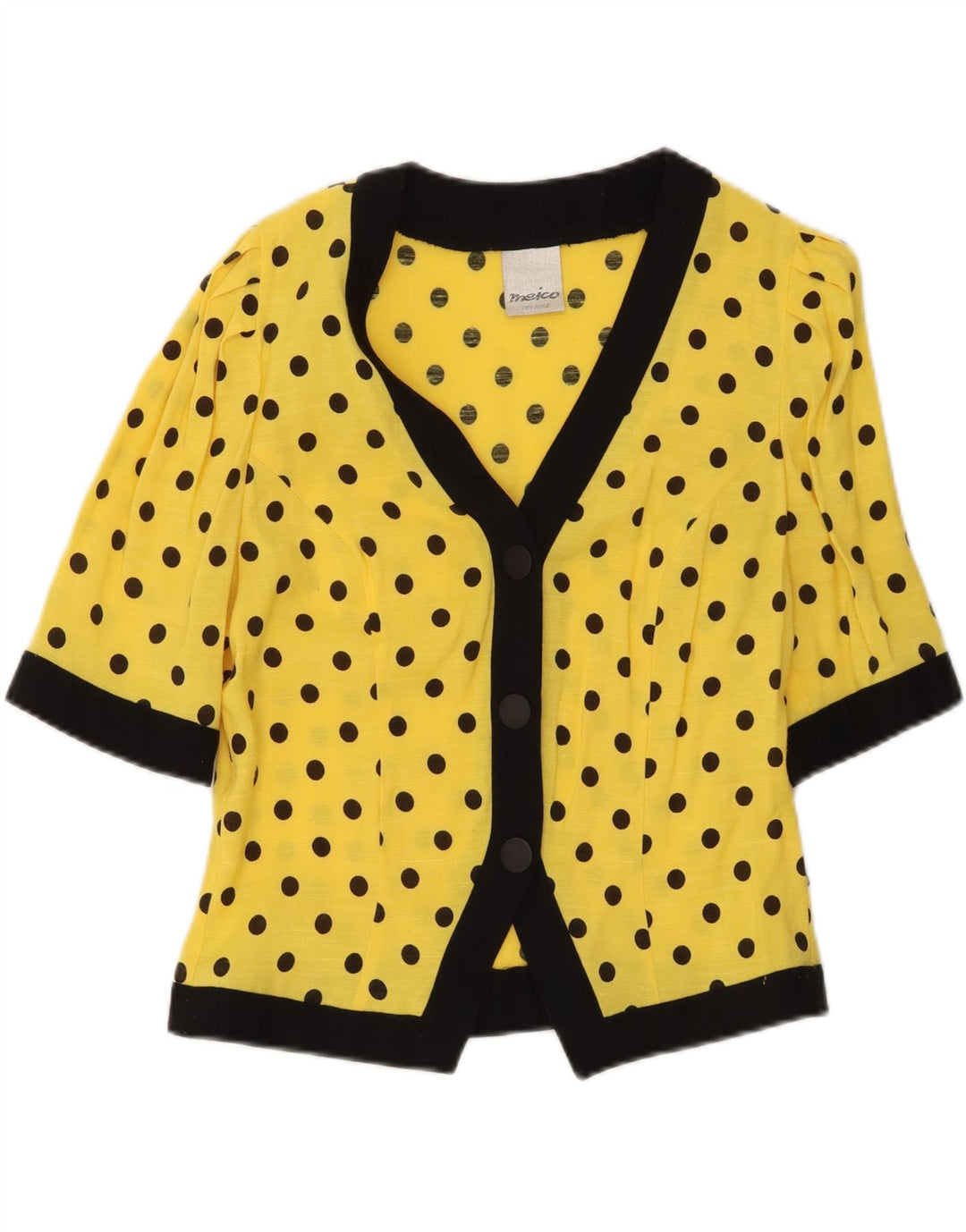 Meico Veste blazer à manches 3/4 pour femme UK 12 Jaune moyen Polyester