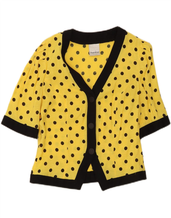 Meico Veste blazer à manches 3/4 pour femme UK 12 Jaune moyen Polyester