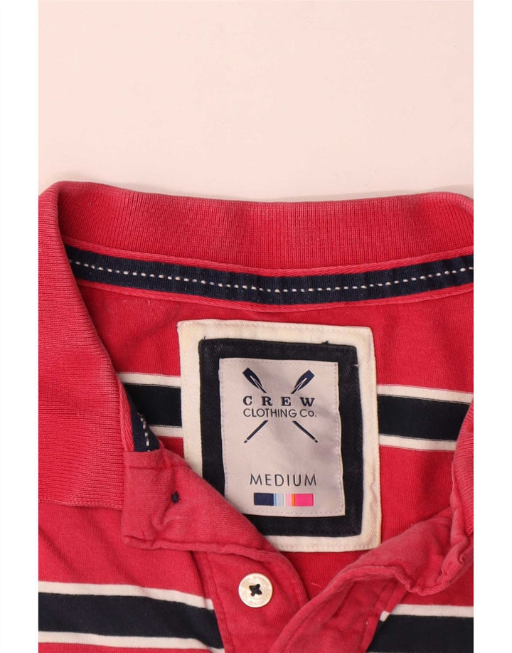 Crew Clothing Polo Homme Coton Rayé Rouge Moyen
