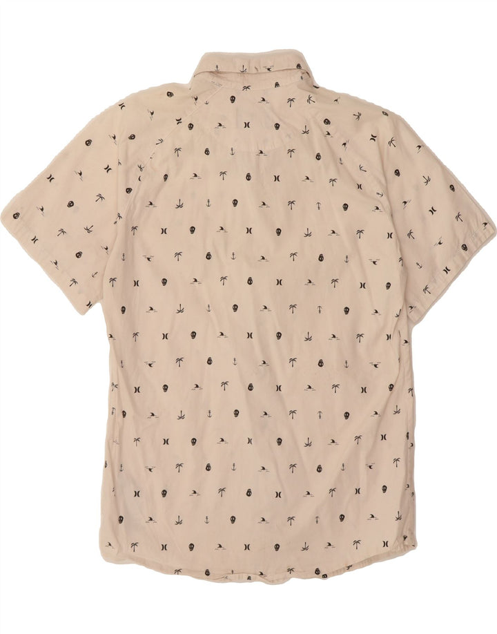 HURLEY Boys Abstract Pattern Short Sleeve Shirt 14-15 Years XL Beige Vintage Hurley and Second-Hand Hurley from Messina Hembry 