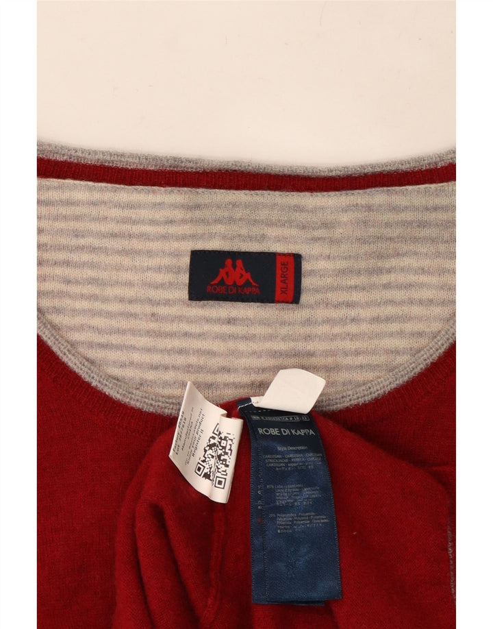 KAPPA Cardigan Femme Pull UK 18 XL Rouge Laine