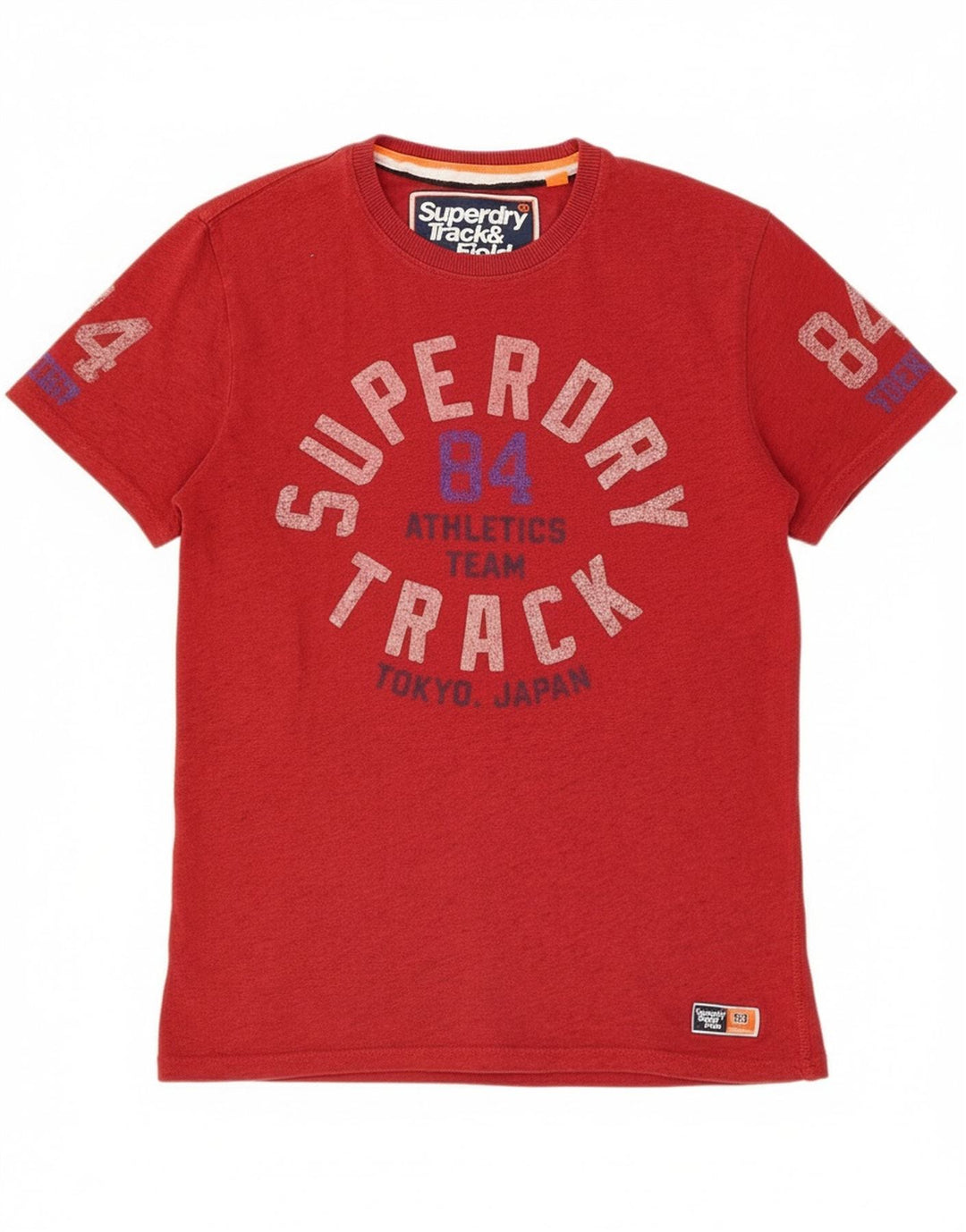 Superdry T-Shirt Graphique Homme Rouge Moyen Coton