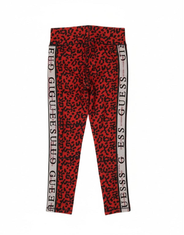 Guess Legging court graphique pour femme UK 44 Grand rouge imprimé animal Polyester