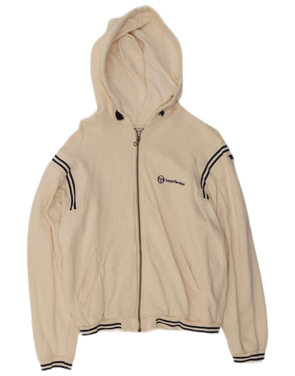 Sergio Tacchini Pull à capuche zippé pour femme UK 16 Large Blanc cassé
