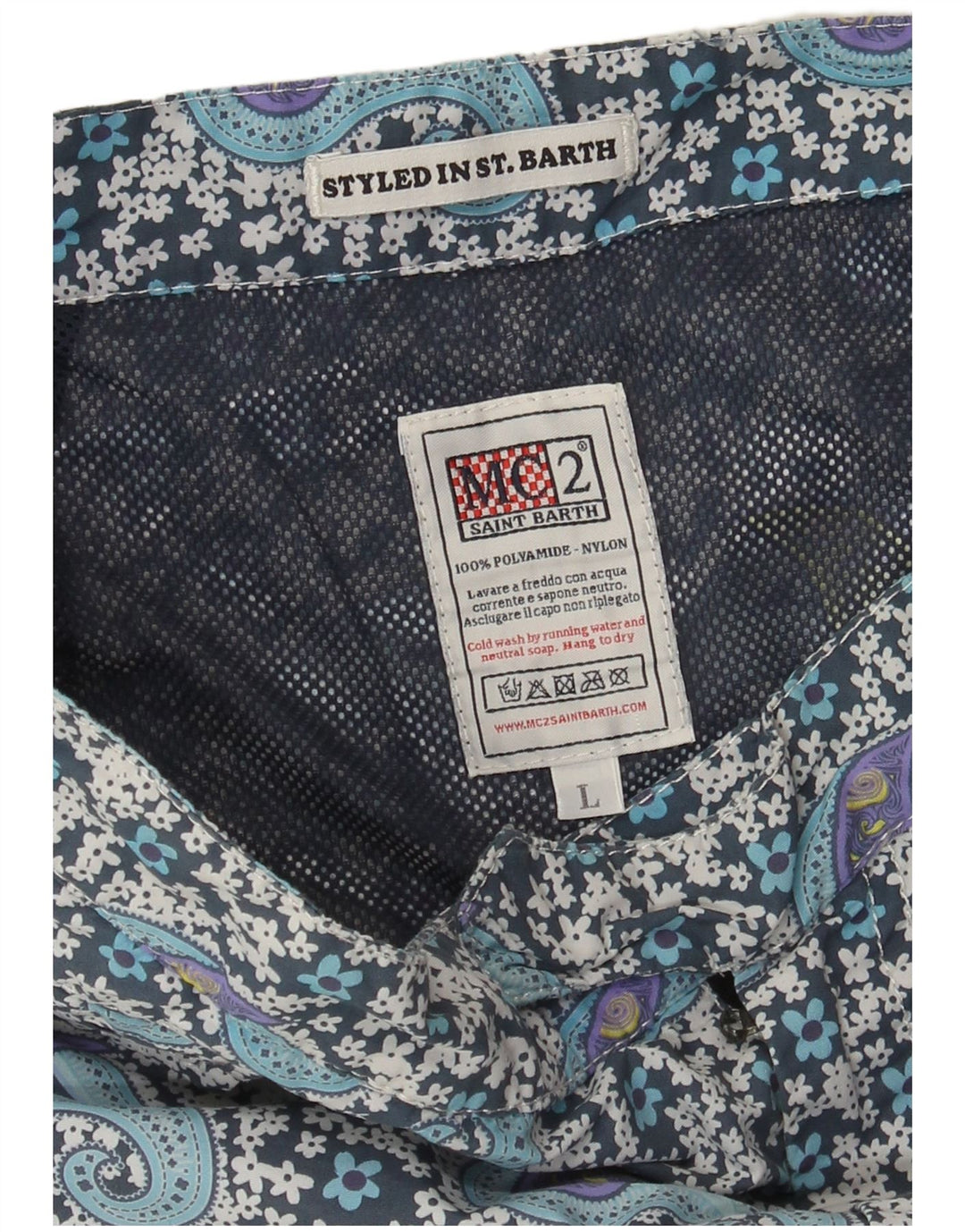 MC2 SAINT BARTH Short de Bain Homme Large Bleu Paisley Polyamide