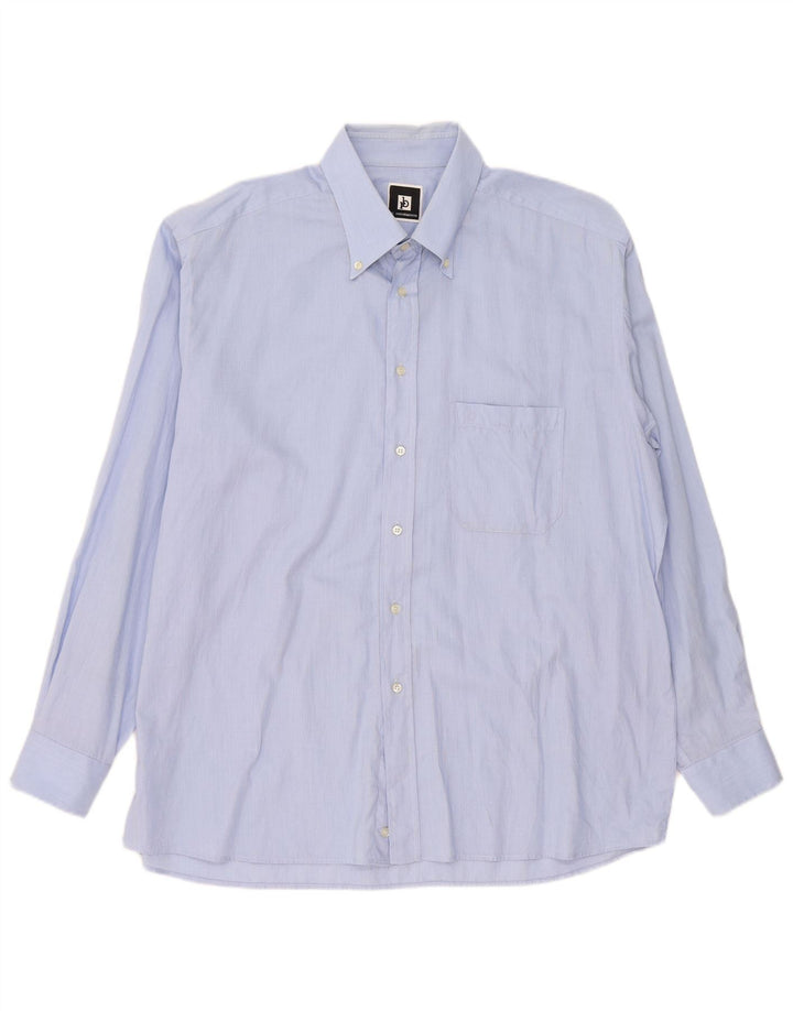 Roccobarocco Chemise Homme Taille 45 18 2XL Coton Bleu