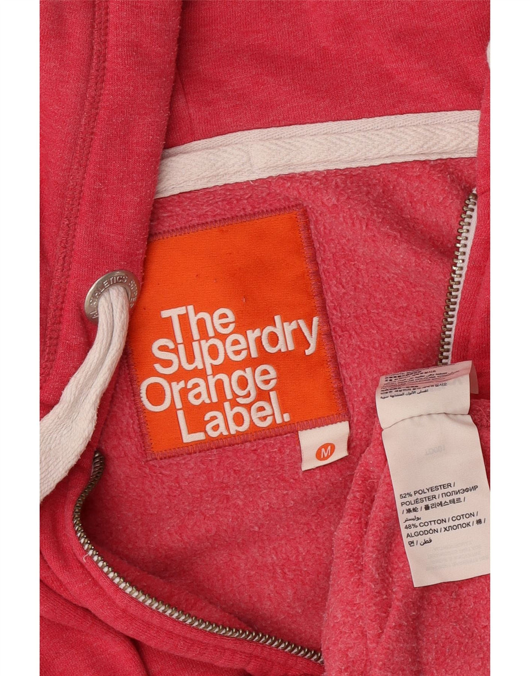 Superdry Pull à capuche zippé pour femme UK 14 Polyester rose moyen