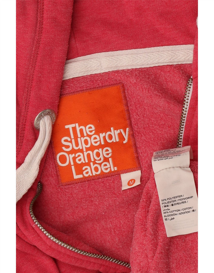 Superdry Pull à capuche zippé pour femme UK 14 Polyester rose moyen