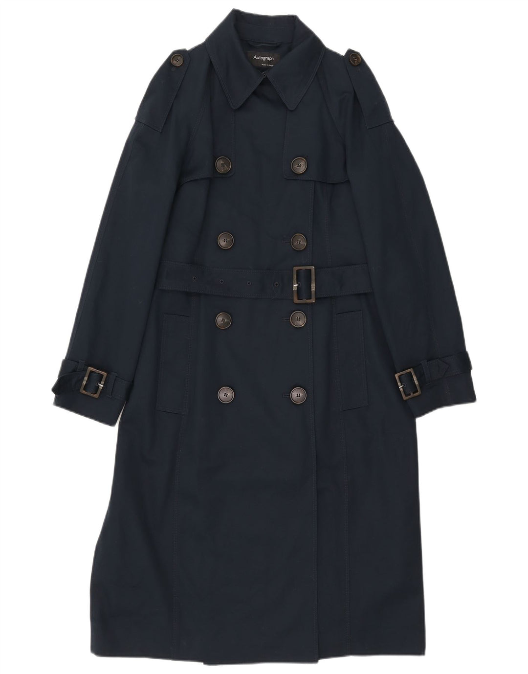 Marks & Spencer Trench-Coat Femme UK 12 Coton Bleu Marine Moyen