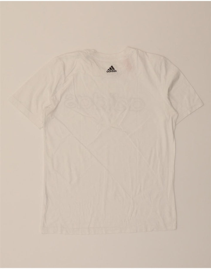 ADIDAS Boys Graphic T-Shirt Top 13-14 Years White Vintage Adidas and Second-Hand Adidas from Messina Hembry 